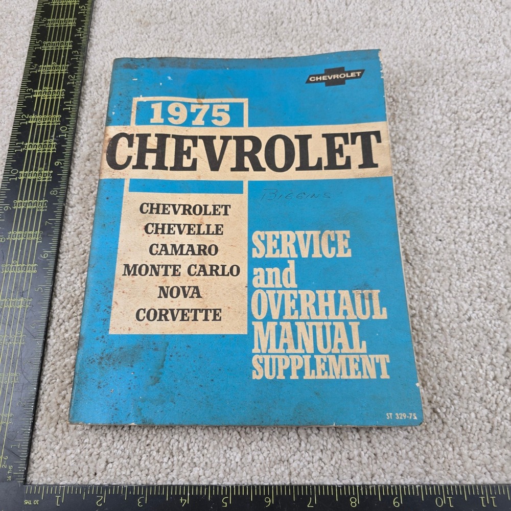 Chevrolet Service Manual Blue 1975 Passenger Car Overhaul Supplement ST 329-75